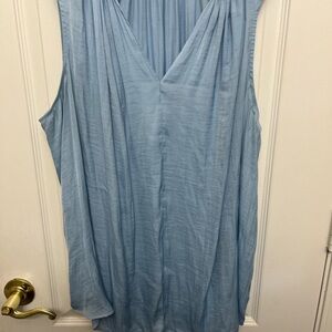 a.n.a Light Blue V-Neck Sleeveless Blouse